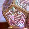 Bohemian Style Polar Star Table Lamp, 3D Projection Hollow Lamp, Colorful Diamond Lights, Floor Decorative Lamp, Unique Light for Bedroom Wedding Christmas