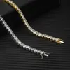 Jewelry bracelets 5mm 6mm Tennis chains Design for Women Men Titanium Steel Bracelet with CZ diamond Lover Gold Silver Rose Fashio238N