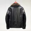 Italy Detachable inner Down parkas full vegetable tanned sheepskin leather jacket with minks collar