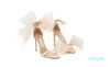 With Box Bridal Wedding Luxury Averly Sandals Shoes Pointed Toe Bow Pumps Women High Heels Aveline Ankle Strap Dress Walking