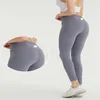 LL Kadın Yoga Dokuzuncu Pantolon İtme Fitness Taytlar Yumuşak Bel Arka Cep Kalça Kaldırma Elastik Gasp Pantolon 7 Renk L6215284E