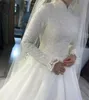 Biała suknia balowa suknie ślubne sukienki kości słoniowej formalne aplikacje z długim rękawem zamek błyskawiczny