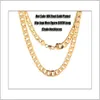 Män/kvinnor Hip Hop Punk 7mm/10mm/12mm 18K Real Gold Plated 1+1 Figaro Chain Halsband Fashion Costume 24 tum långa halsband smycken för män