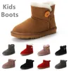 أطفال على ركبة الأطفال الكلاسيكية المصغرة نصف الثلوج الحذاء الشتاء الفراء الفراء فور فور فور الساتان في الكاحل PS