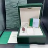 Fabbrica di alta qualità più nuovo stile orologio verde scatola originale documenti borsa di carta regalo scatole di legno borsa per 116610 116660 Watche282N