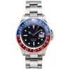 TWF 6542 Vintage GMT A2836 Automatic Mens Watch 38mm Pepsi Bezel White Stick Dial Red Calendar Oystersteel Stainless Steel Bracele297v