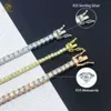 Hiphop rappeur bijoux 2mm 3mm 4mm 5mm 6.5mm collier en argent 925 argent Vvs Moissanite diamant passe diamant testeur chaîne de Tennis