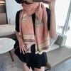 New style imitation cashmere scarf for women in autumn and winter animal pony warm and thickened long dual color shawl for women