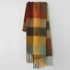 Rainbow Scarf Women's Autumn and Winter Cashmere Imitation ins Plaid mångsidig Samma sjal Dualpurpose tjock varm nackvatten