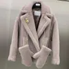 Winter Fur Coat Women ulljackor max designer puffer jacka klassisk nallebjörn kort vindbrytning