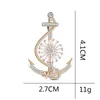 Pins Brooches Blucome Special Design Anchor Shape Brooch Zircon Pin's for Coat Suit Bag Hijab Badge Wedding Party Jewelry Gifts 230909