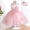 Robe de bébé fille en dentelle blanche, robes de baptême pour mariage, vêtements de baptême pour bébé, robe de communion pour premier anniversaire de fille