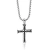 Mężczyźni długie klasyczne złotą biżuterię naszyjniki Naszyjnik Kobiety 18K wisiorek Diamentowy łańcuch mody łańcuchy Cross Punk 50cm244a