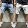 Summer Men's Denim Chino Fashion Shorts Straight Boy Skinny Runway Short Men Jeans Destroyed Ripped Plus Size 220324271D