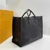 Designer Onthego Big Number Brands Womens Tote Axel Bag Handväskor Läderblommor Klassisk shopping mode M57641 plånboksäck