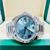 2023 Diver Sport na rękę Prezydent 40 mm dzień 228206 Platinum Ice Blue Roman Dial Brand Nowy automatyczny zegarek Męski 330i