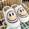 2023 Fashy Women Smile Winter Slippers Soft Plush Faux Fur Shoes Ladies Fluffy Furry Flat Home Indoor Coun Cotton Smiley Shoe Shoe
