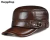 Boll Caps Mans Cowhide Baseball Male Real Cow Leather Hat Spring Autumn Winter Casu