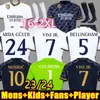 23/24 BELLINGHAM VINI JR maillots de football MBAPPE 2023 2024 maillot de football Real Madrids CAMAVINGA Rodrygo Camisetas hommes de haute qualité enfants ensemble fans uniformes de joueurs