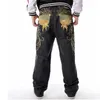 Herren Jeans Designer Großhandel-phoenix Gold Stickerei Männer Baggy Herren Hip Hop Lange Lose Mode Skateboard Entspannte Passform für Hosen 30-44 FFCI