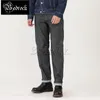 Herr jeans mbbcar 13oz fiskbens rå denim jeans män original mörkblå randiga avslappnade byxor vintage tvätt smal fit penna 7350 230909