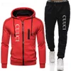 Men's Tracksuits 2023 Fashion Men Men's Suit Autumn Zipper Cardigan Jacket+Sweatpants Stripe Running Fitness Lashging 2 قطعة مجموعة T230910