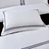 Kuddefodral 2PCSSet Luxury 100 Egypt Cotton Embroidery 5 Stars El Pillowcases Pillow Cover White Case One Par 5080 5585CM 230909