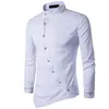 Heren Overhemden 2021 Lente Herfst Borduren Onregelmatige Schuine Knop Bracht Hoogwaardige El Ober Mannen Kleding Camisa Soc3379