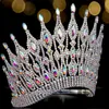 Joyería para el cabello de boda Levery Big European Bride Crown Gorgeous Crystal Large Round Queen Accesorios 230909