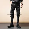 Dżinsy męskie projektanta mody Mężczyźni dżinsy wojskowe kamuflaż Multi Pockets Casual Cargo Spodnie Ogólna streetwear Hip Hop Jogger Spciensl230911