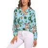 Women's Blouses Cute Fennec Blouse Cactus Desert Print Pattern Womens Long-Sleeve Classic Shirts Spring Oversized Clothes