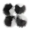 Bérets 15-16 cm véritable fourrure Raccon pompons Pompon pour l'hiver tricoté bonnet chapeau casquettes véritable Pom écharpes porte-clés en gros