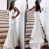 فستان الزفاف حورية البحر 2020 Vestidos de Novia Spaghetti الأشرطة الناعمة الساتان مثير ثوب الزفاف الأنيق ثياب زفاف عارية الظهر 2622