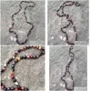 Beaded Necklaces St0265 Boho bijoux mode Long collier 8Mm Agate de feu nouée 40 longueur femmes facettes perles colliers Dr Dhgarden Dhys3