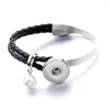 Bangle 6pcs Metal Black Chain 18mm Snap Button Bracelet Fit 20mm Buttons Jewelry