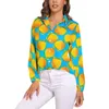 Damesblouses Aquarel Sinaasappelen Blouse Heldere Fruitprint Vintage Grafische Vrouw Street Fashion Shirts Met Lange Mouwen Oversized Tops