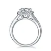 Hochwertiger quadratischer Diamant-Hochzeitsring aus S925-Sterlingsilber, 1,5/2/3 Karat, D-Farbreihe, Ringe für Damen, Geschenk