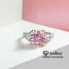 Bröllopsringar rosa för kvinnor modtillbehör Shine Cubic Zircon Stone Engagement smycken droppe 1665