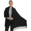 Sjaals Mode dames sjaal dunne sjaals Effen Kleur Dames Sjaal Winter Hijaabs Kwasten Lange Kasjmier Zoals Pashmina Wraps 230909