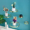 装飾プレートノルディックガラス棚シンプルな植物フラワーリビングルームメタルウォールシェルフホームデコレーションモダンな装飾