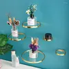 Dekorative Platten Nordic Glas Regal Einfache Pflanze Blume Wohnzimmer Metall Wand Regale Hause Dekoration Moderne Dekor