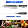 Japanese Chef Knife 8 inch Damascus Knife Pro Kitchen Knives Ultra Sharp Steel Blade Durable Cutting Core for Veg, Meat & Sushi