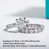 Anneaux de mariage AnuJewel 35ct pierre principale D couleur diamant bande de fiançailles 925 en argent Sterling ensemble pour les femmes 230909