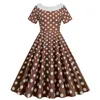 Casual Jurken Dames Polka Dot Korte Mouw Jaren '50 Huisvrouw Avondfeest Prom Jurk Dames Vrouw Strand