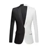 Fashion White Black Red Patchwort Casual Coat Men Blazers scen Singers Costume Blazer Slim Fit Party Prom Sacka Jacket Men's 279w