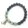 Beaded Sn1311 Trendy Mens Green Aventurine Bracelet Natural Lava Stone Nce Ohm Charm Jewelry Wholesale Drop Delivery Bracelet Dhgarden Dh1Rl