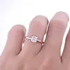 Cluster-Ringe Solitär-Verlobungsring 1 CT Princess Cut WhiteD Moissanit 14 Karat Gold Eheringe Edlen Schmuck Zubehör Frauen