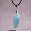 Oregelbunden naturlig ädelsten Aquamarine Necklace Gemstone Pendant Halsband Designer Pendants Designer Womens Fashion Myckes Mens Smycken Precious Jewels