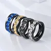 Cluster Rings Stainless Steel Couple Ring Gear Rotating Wedding Party Jewelry Gift Chain Spinner Pressure Reducing Anti Anxiety