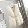 Women's Fur 2023 Autumn Winter Faux Sleeveless Jacket Female V-neck Warm Vest Ladies Casual Imitation Y455